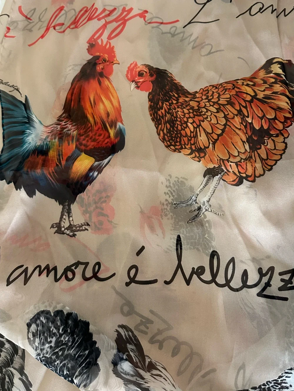 Dolce & Gabbana “L’Amore È Bellezza” Silk Chiffon Stole Scarf, 2017. NWT